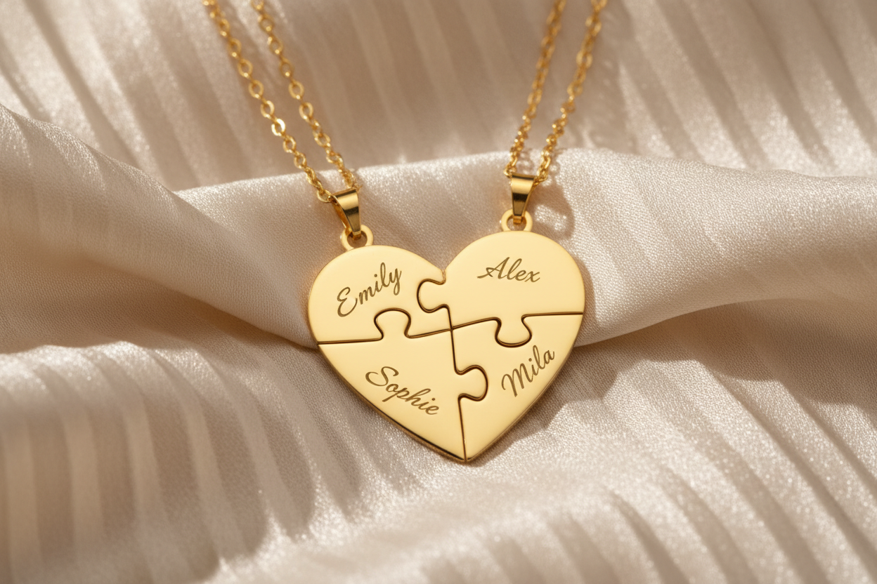 HerzLink™ – Personalisierte Puzzle-Halskette